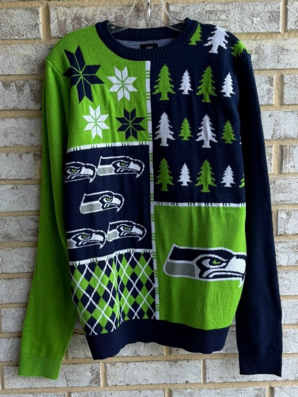 Seattle Seahawks Green & Navy Crewneck Sweater